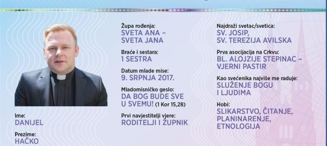 Naši mladomisnici: Danijel Hačko Naši mladomisnici: Danijel Hačko